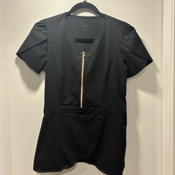 Jaanuu scrub set - top and joggers, small, black and gold - Picture 3 of 3